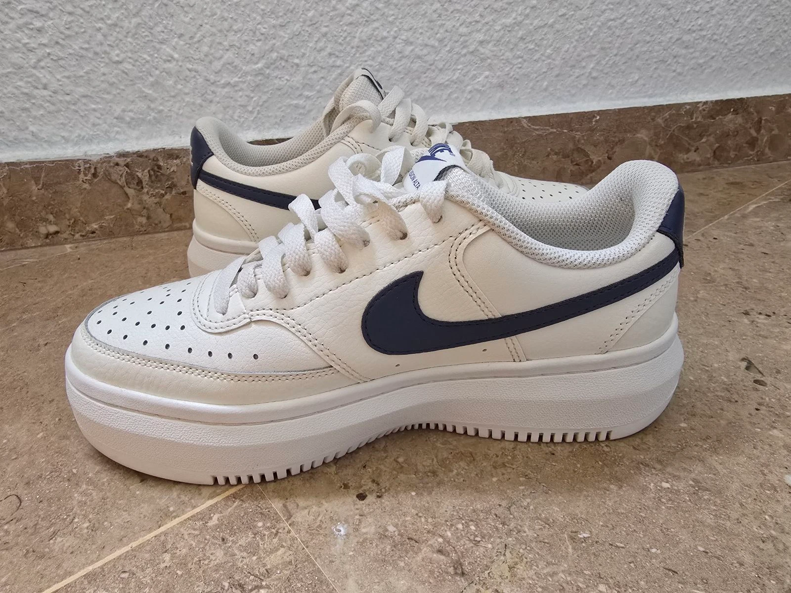 Tênis Nike Court Vision Alta Platform em Couro Branco Azul EU 40 – photo 2